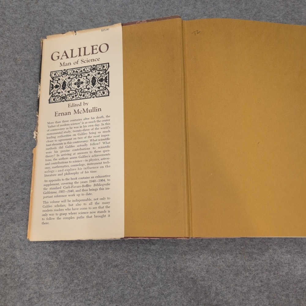Galileo Man of‎ Science Ernan McMullin 1967 Hardcover Book with Dust Jacket - Picture 4 of 8